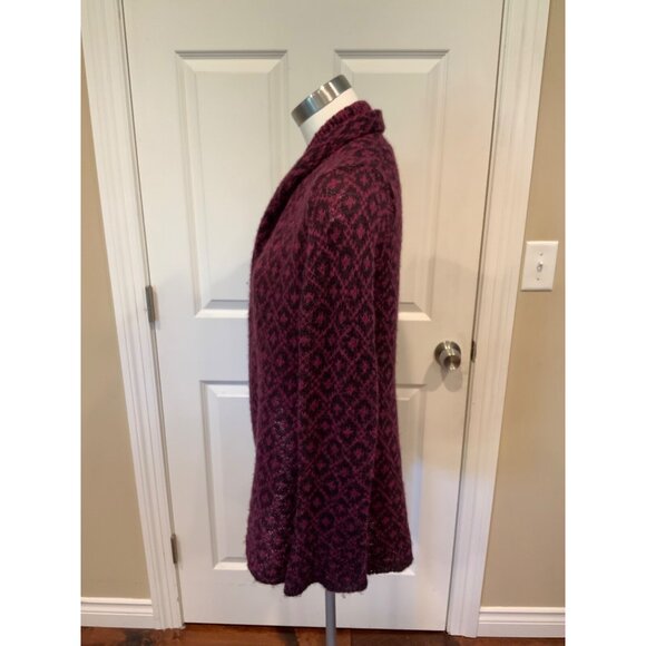 Wooden Ships Purple Knit Cardigan Sweater W/ Draped Open Front, Size S/M (US) - Picture 3 of 5